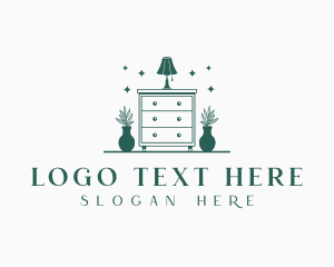 Lounge - Cabinet Vase Lamp Furniture logo design