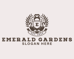 Shield Plantation Wreath logo design