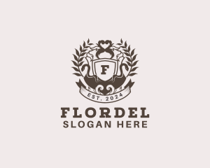 Shield Plantation Wreath logo design