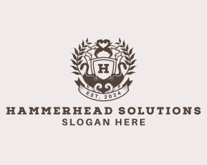 Shield Plantation Wreath logo design