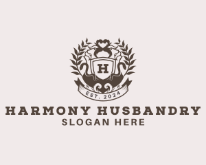 Shield Plantation Wreath logo design