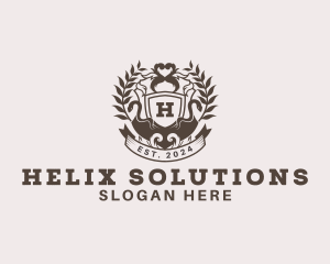 Shield Plantation Wreath logo design