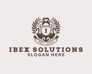 Shield Plantation Wreath logo design