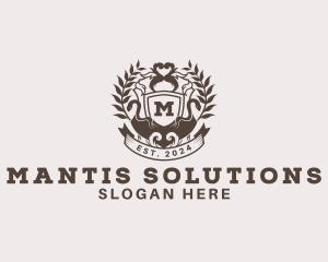 Shield Plantation Wreath logo design