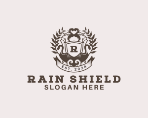 Shield Plantation Wreath logo design