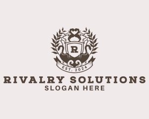 Shield Plantation Wreath logo design