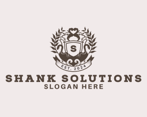 Shield Plantation Wreath logo design