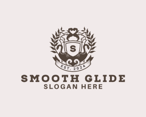 Shield Plantation Wreath logo design