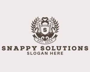 Shield Plantation Wreath logo design