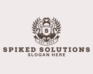 Shield Plantation Wreath logo design