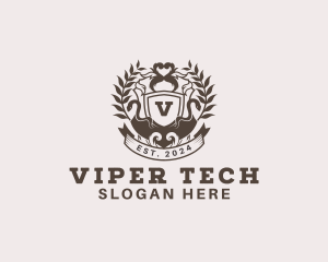Viper - Shield Plantation Wreath logo design