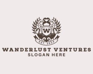 Shield Plantation Wreath logo design