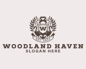 Shield Plantation Wreath logo design