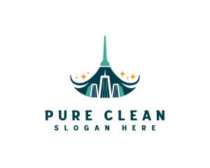 Cleaning Maintenance Broom logo design