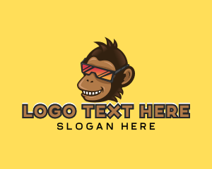 Sunglasses - Cool Monkey Ape logo design