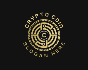 Cryptocurrency - Digital Circuit Cryptocurrency logo design