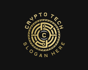 Cryptocurrency - Digital Circuit Cryptocurrency logo design