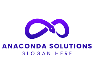 Anaconda - Violet Infinity Snake logo design