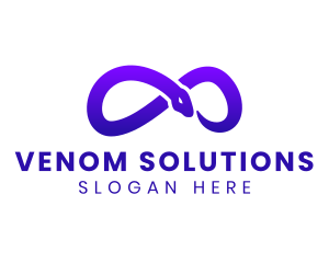 Venom - Violet Infinity Snake logo design