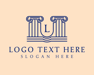 Justice - Architectural Greek Pillar logo design