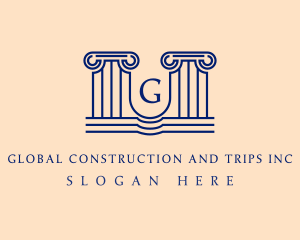 Architectural Greek Pillar logo design