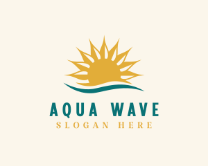 Tropical Sunset Wave logo design