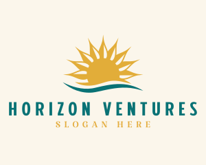 Horizon - Tropical Sunset Wave logo design