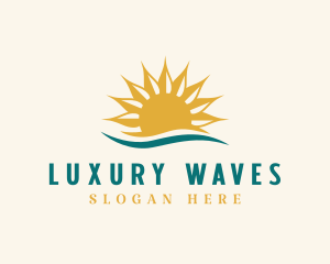 Tropical Sunset Wave logo design