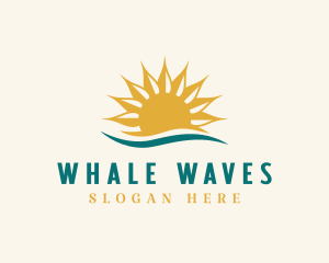 Tropical Sunset Wave logo design