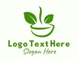 Green Tea - Herbal Tea Bowl logo design