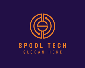 Tech Circuit Letter S logo design