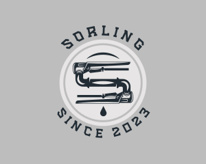 Pipe Wrench Plumbing Maintenance logo design