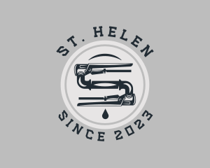 Pipe Wrench Plumbing Maintenance logo design