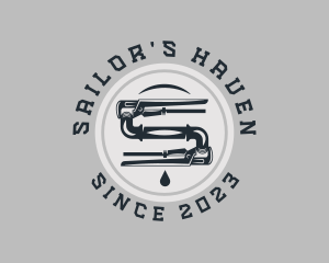 Pipe Wrench Plumbing Maintenance logo design