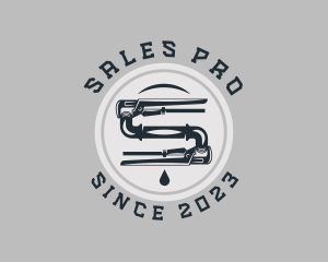 Pipe Wrench Plumbing Maintenance logo design