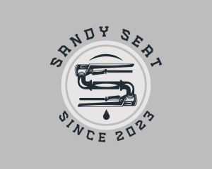 Pipe Wrench Plumbing Maintenance logo design