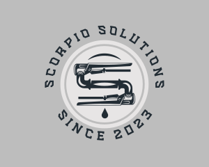 Pipe Wrench Plumbing Maintenance logo design