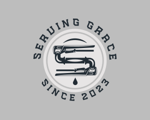 Pipe Wrench Plumbing Maintenance logo design