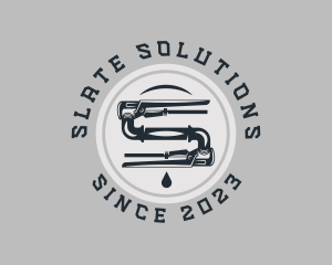 Pipe Wrench Plumbing Maintenance logo design