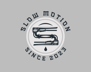 Pipe Wrench Plumbing Maintenance logo design