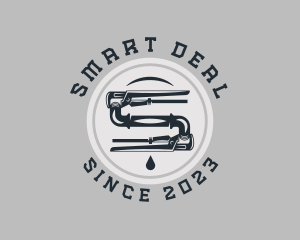 Pipe Wrench Plumbing Maintenance logo design