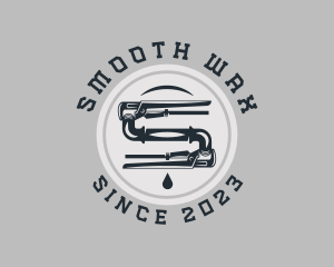 Pipe Wrench Plumbing Maintenance logo design