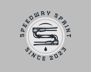 Pipe Wrench Plumbing Maintenance logo design