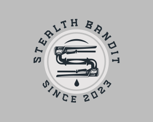 Pipe Wrench Plumbing Maintenance logo design