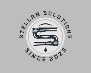 Pipe Wrench Plumbing Maintenance logo design