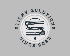 Pipe Wrench Plumbing Maintenance logo design