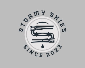 Pipe Wrench Plumbing Maintenance logo design