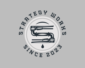 Pipe Wrench Plumbing Maintenance logo design