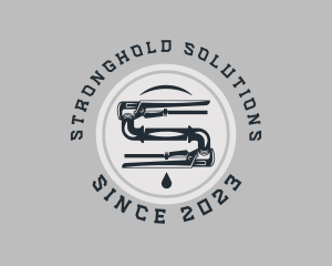 Pipe Wrench Plumbing Maintenance logo design