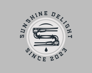 Pipe Wrench Plumbing Maintenance logo design